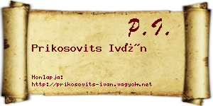 Prikosovits Iván névjegykártya